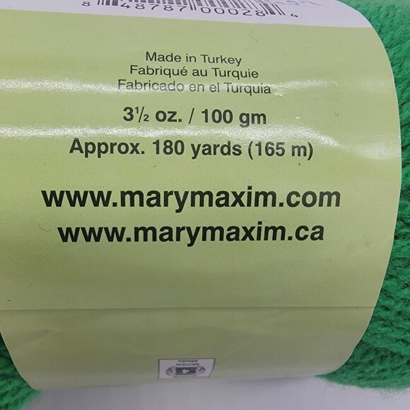 Mary Maxim Starlette Yarn Bright Emerald Green NEW - Picture 4 of 4